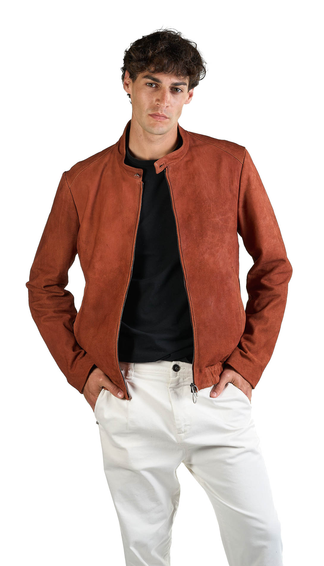 DANIELE BASTA LEATHER AND SILVER JACKET 